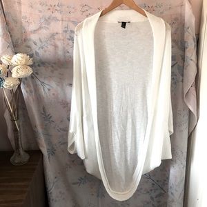 Forever21 White Bat Wing Cardigan